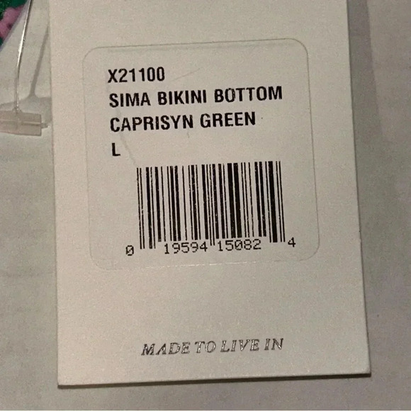 NEW Xirena Xwim Sims Bikini Swim Bottom Size Large Caprisyn Green Pink Floral - Picture 10 of 15